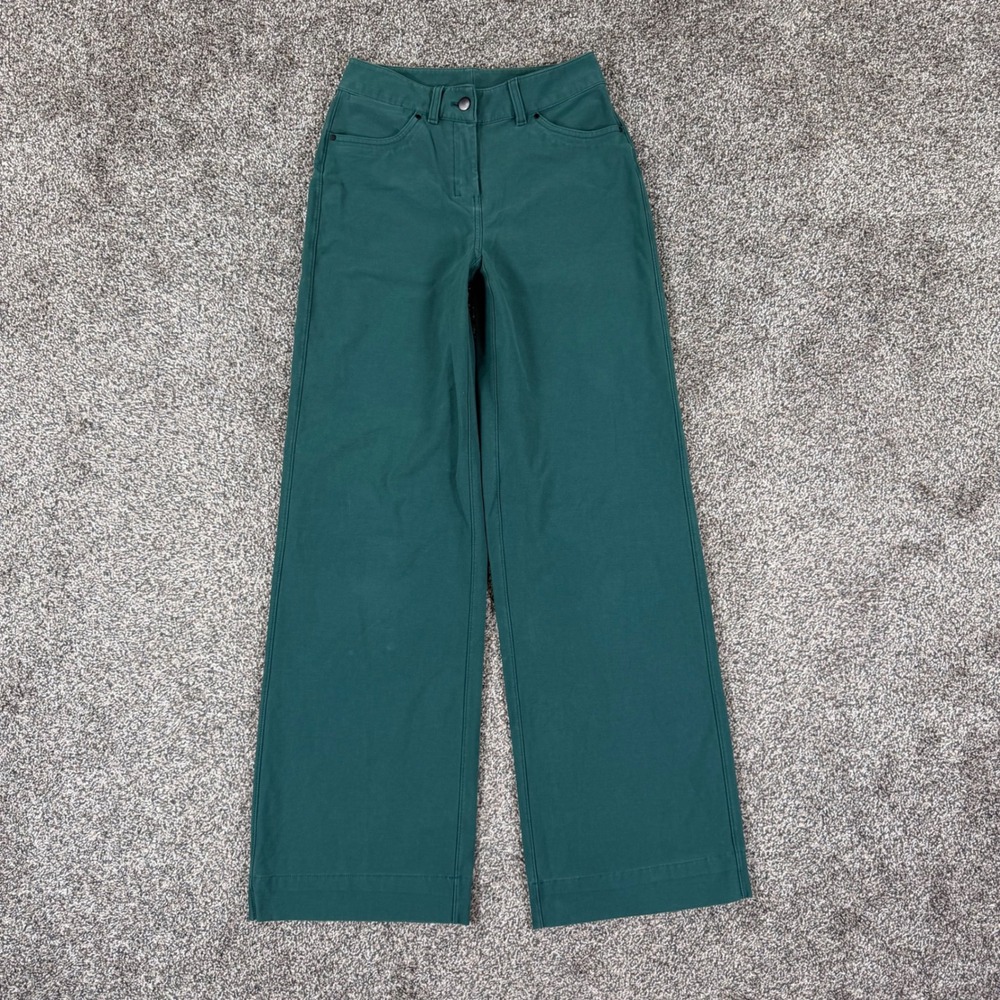 Lululemon City Sleek 5 Pocket Flare Wide Leg Fit Pants Womens 24 Green LW5ENJS
